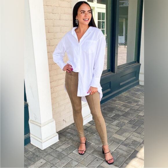 Spanx Faux Suede Pull On Slimming Leggings large - Picture 2 of 11